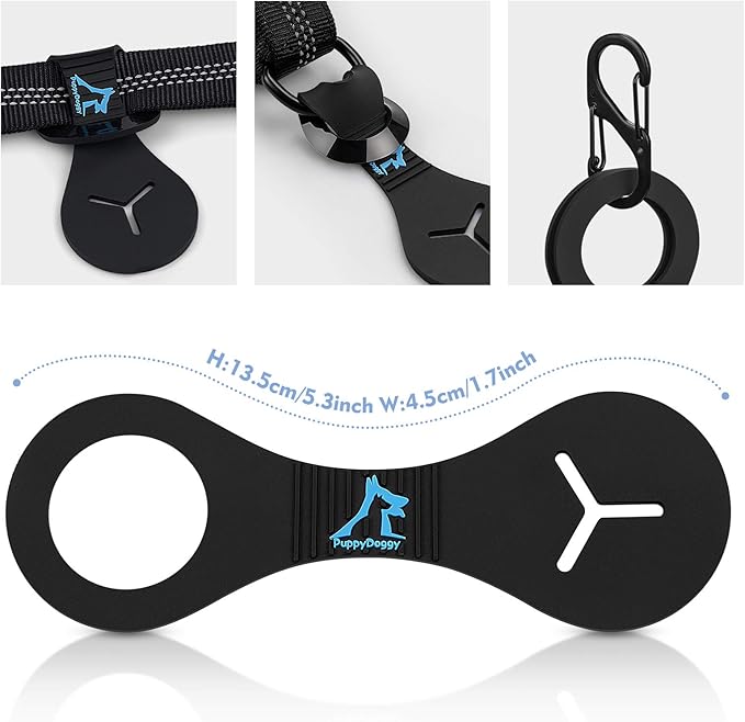 PuppyDoggy Dog Poop Bag Holder for Leash Waste Bag Carrier Dog Poop Bag Dispenser for Walking Running Bicycle Accessory 4 pieces (Blue)