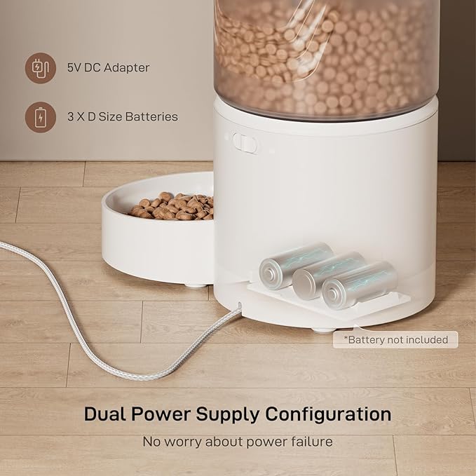 Automatic Cat Feeder: 3L Auto Food Dispenser with Timed Feeding| 6 Meal Programmable& 1-20 Portion Precise Control- Easy to Clean & Setup for Cat Indoor| Desiccant Bag Keep Food Fresh
