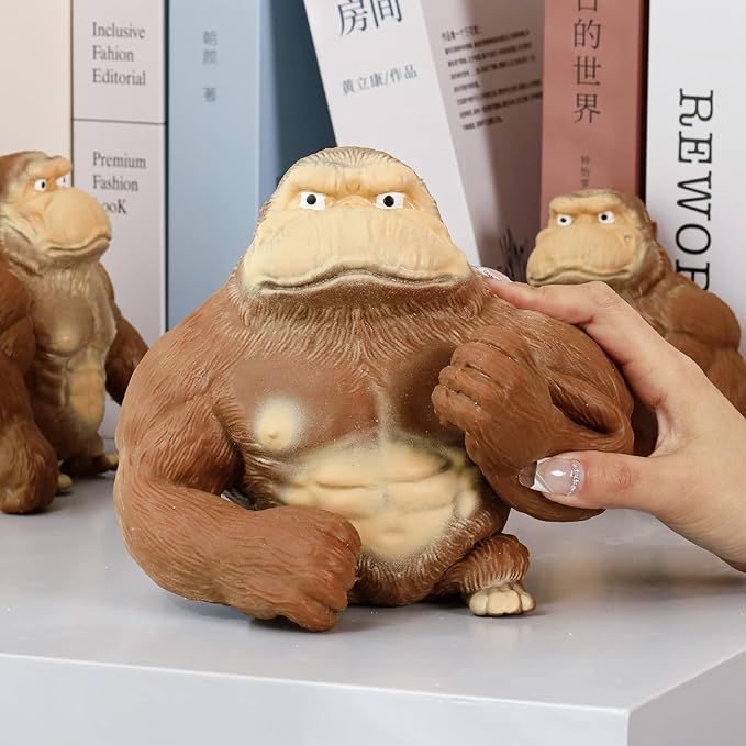 Stretchy Glue-Sand Filled Rubber Gorilla, Soft Decompression Doll, Squishy Monkey, High-Elastic Stretchable, Decompression Toy for Adults and Children