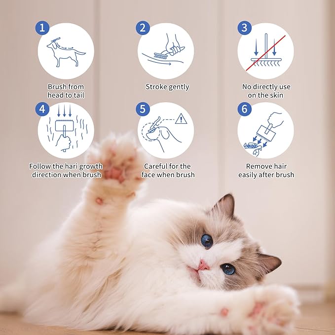 Slicker Brush for Dogs, Long Pin Dog Grooming Brush for Goldendoodles, Poodles, Doodles & More, Includes Bonus Pet Comb, Perfect for De-Shedding, Dematting & Reducing Tangles. Large, Blue