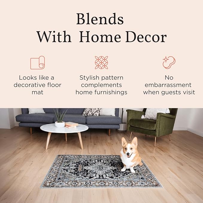 LOVEWAG Washable Dog Pee Pads, 24" x 16", Waterproof, Non-Slip, Super Absorbent, Reusable Machine-Washable, 2-Pack (Sage Forest)