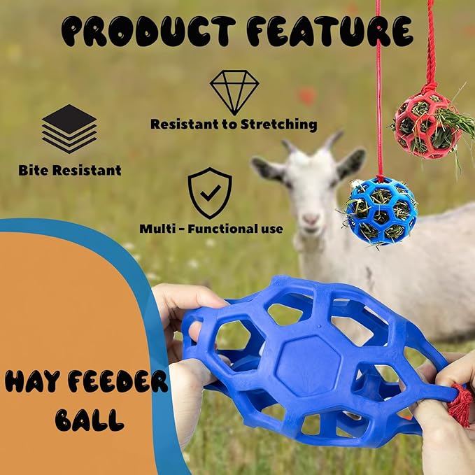 2 Pcs Novelty Hay Ball for Horses to Play with and Relieve Stress, Bright Color Hay Balls for Goats to Avoid Boredom