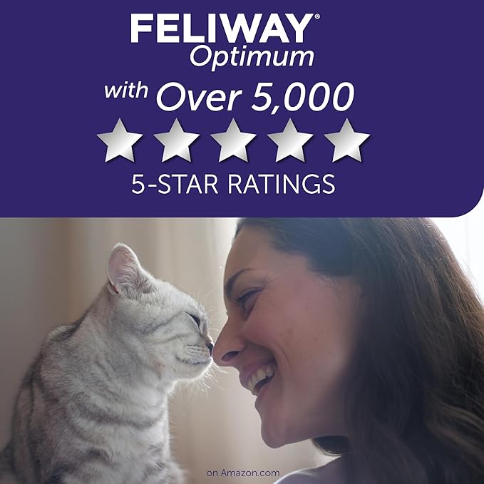 FELIWAY Optimum Cat, Enhanced Calming Pheromone Diffuser: 1 Diffuser Kit & 3 Refills