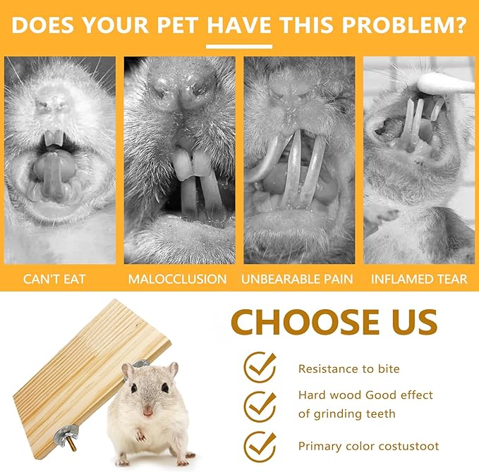 Hamster Wooden Ledge Platform 2Pcs Small Animals Natural Wood Stand Platform Chew Toys Cage Accessories for Squirrel Gerbil Suger Glider Rat Hamsters Bird