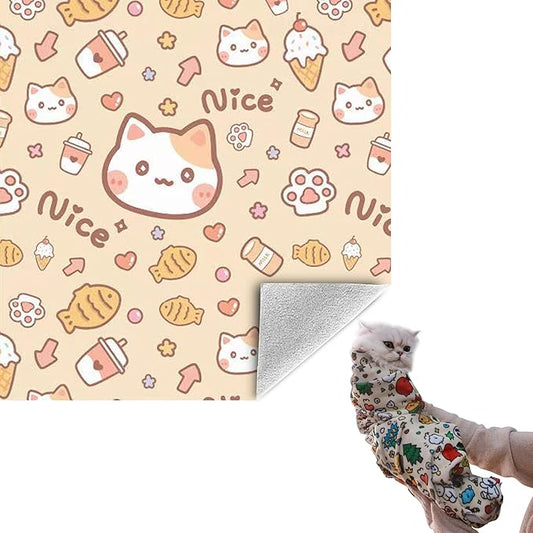 21.7" Grooming Wrap Cat Wrap for Cutting Nails Cat Restraint for Nail Clipping Cat Swaddle Wrap Cat Burrito Wrap M(Within 6lbs) Anti-Scratch Anti-Escape Multifunctional Pet Tool