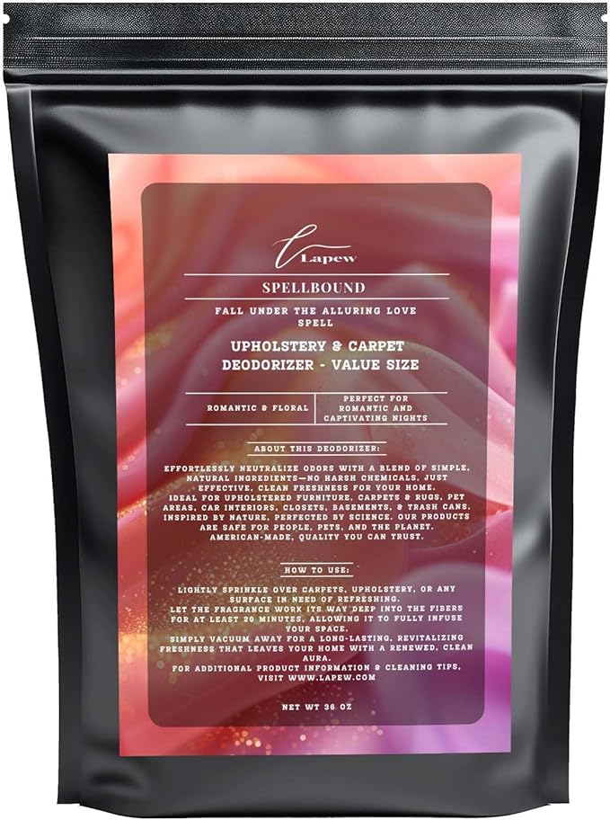 Spellbound Carpet Freshener Powder Refill 36 oz | Powerful Odor Eliminator for Home | Upholstery Deodorizer | Carpet Deodorizer | Pet Urine | Cat Litter Box | Love Spell Fragrance
