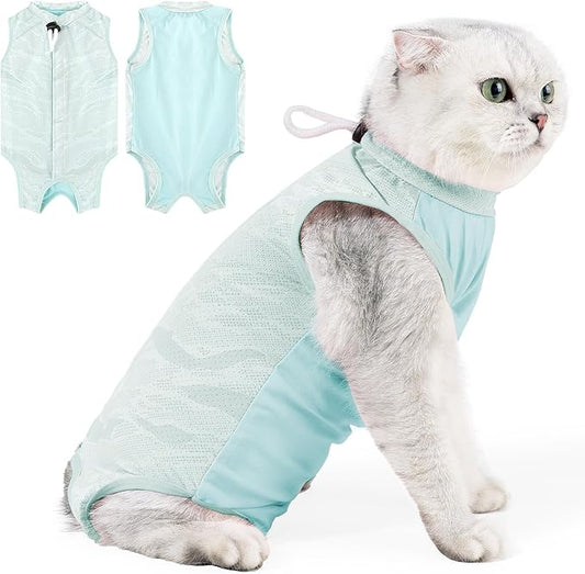 Cat Recovery Suit Cats Onesie After Surgery, Breathable Cats Surgery Suits Female for Abdominal Wounds, Kitten Recovery Suits E-Collar Alternative Cat Onesie After Spay Anti Licking