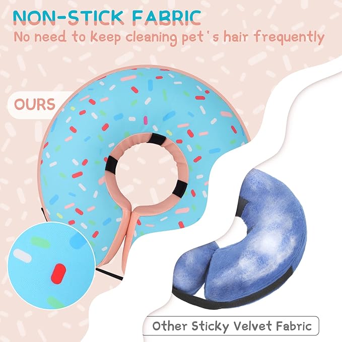 Supet Inflatable Dog Cone Collar Alternative After Surgery, Doggie Neck Donut Collar Recovery ECollar for Post Surgery, Soft Dog Cone for Small Medium Puppies Cats