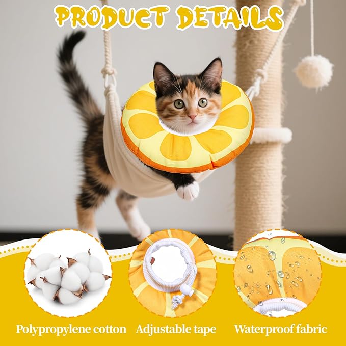 Kitten Cones After Surgerys Small Waterproof Cones Collar Small Cats Donut Soft to Stop Licking Neck Elizabethan e Collar for Recovery