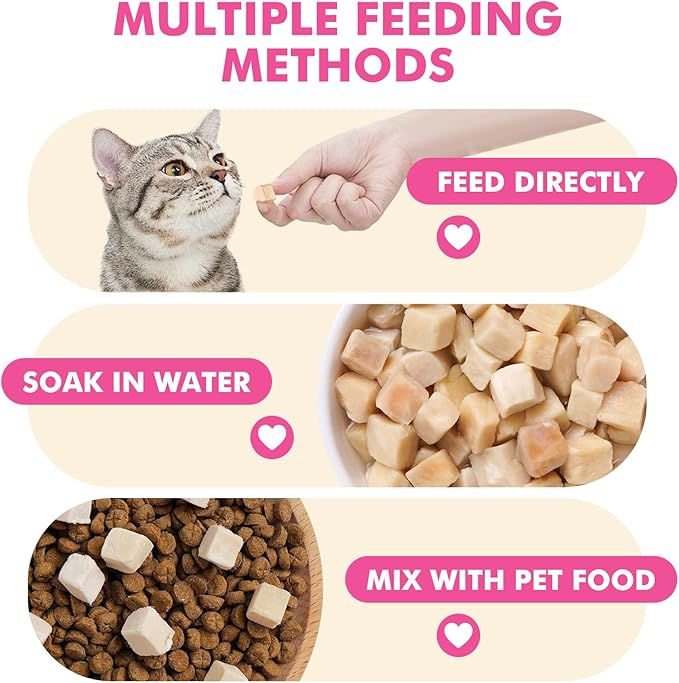 Freeze Dried Cats & Dogs Raw Treats, All Natural Single Ingredient Chicken Breast, High Protein Healthy Pet Training Treats or Food Topper, 11.3 oz