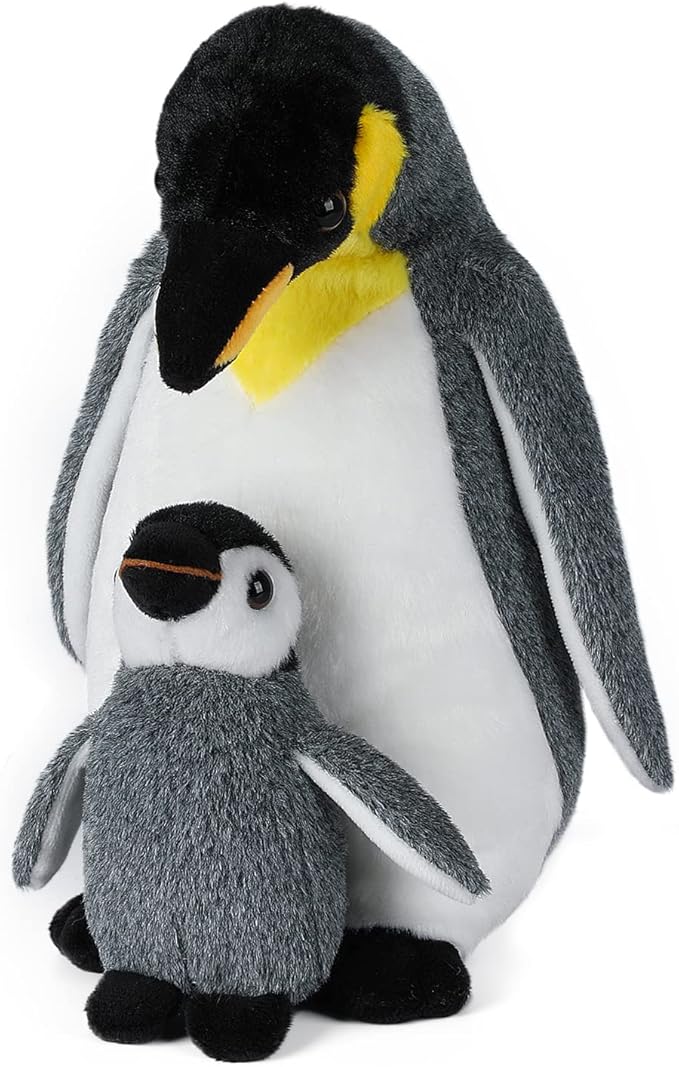 Penguin Family Plush Toy, Stuffed Animal Plushie Doll, Soft Fluffy Like Real Polar Animals Hugging Toy - Present for Every Age & Occasion