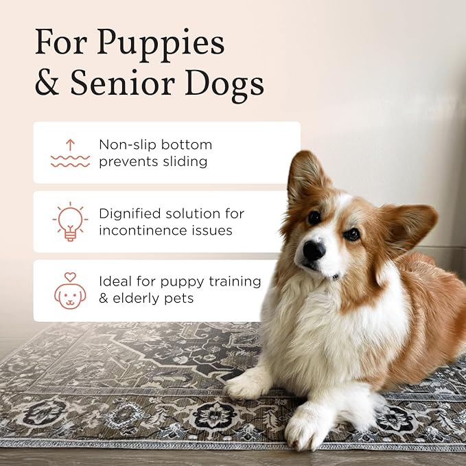 LOVEWAG Washable Dog Pee Pads, 36" x 48",Waterproof, Non-Slip, Super Absorbent, Reusable Machine-Washable, 2-Pack (Moonlit Night)