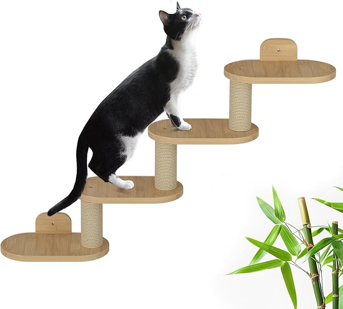 Wall-Mounted Cat Furniture for Climbing - Indoor Wooden Floating Shelves, Perches, Hammock, Bed, Bridges, Walkways - Different Models
