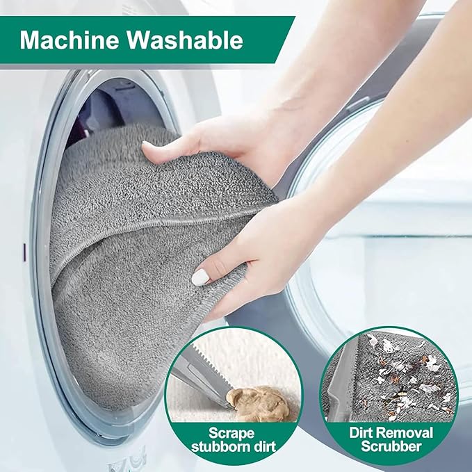 18" Professional Microfiber Mop Floor Cleaning System, Flat Mops with Stainless Steel Handle, 4 Reusable Washable Mop Pads, Wet and Dust Mopping for Hardwood, Vinyl, Laminate, Tile Cleaning (White)