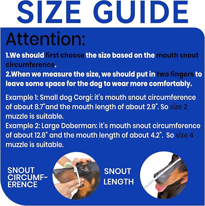 Dog Muzzle, Basket Muzzle for Small Medium Large Dogs, Anti-Biting and Chewing, Lightweight & Sturdy Cage Design, Allows Panting & Drinking, Ideal for Grooming & Training（Blue Size S）