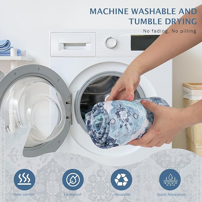 IEUUMLER Washable Pee Pads for Dogs, 2 Pack Reusable Non-Slip Grip, Super Absorbent Waterproof Puppy Pads for Potty Training, Playpen, Crate, Whelping Box EU011 (Blue, 36" x 36")