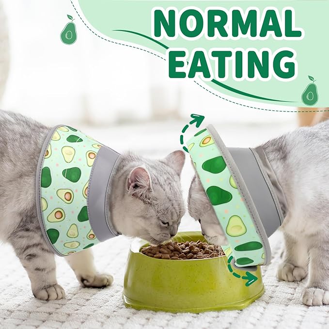 Cat Cone Collar Soft, Comfortable Cat Recovery Collar Pet Cone for Small Large Cats, Lightweight Elizabethan Collar for Cats Kittens After Surgery Prevent from Licking Wounds, Green, M