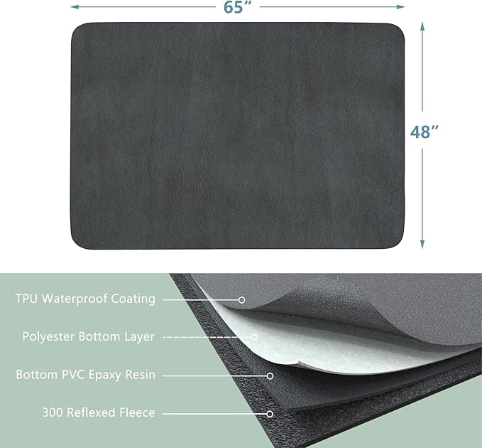 INVENHO Washable Pee Pads for Dogs 65"x48" Reusable Dog Pads Large Upgrade Non-Slip Dog Pee Pads Heavy Absorbency Puppy Pee Pads Quick Dry Whelping Pads/Waterproof Puppy Training Pad