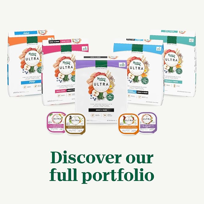 Nutro Ultra Adult Small Breed Dry Dog Food, Chicken, Lamb and Salmon Protein Trio, 3.5 lb Bag