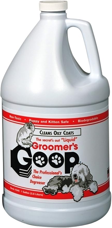 Groomer's Goop Pre-Bath Treatment Degreaser for Dogs & Cats - 1 Gallon Pump Bottle