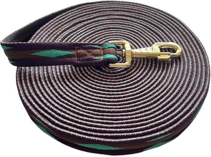 Premium Horse Training Lunge Line with Alloy Trigger Buckle for Accurate Equestrian Training of 26 Foot (8 Meters)