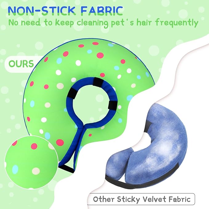 Supet Inflatable Dog Cone Collar for Large Medium Small Dogs, Soft Cone Collar for Dogs Cats, ECollar Doggie Neck Donut Dog Cone Alternative After Surgery