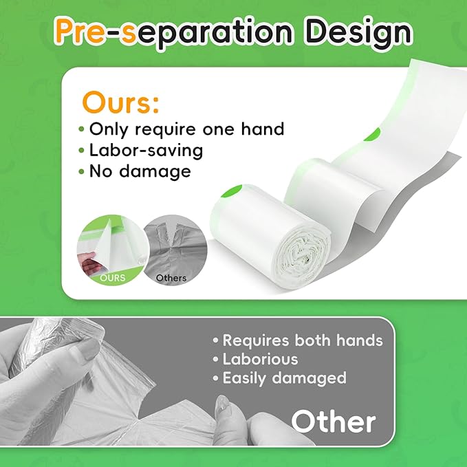 120 Pack Cat Litter Box Liners for Meo Want SC01, MW-SC02, MW-LR01,1.5 Mil Thick Drawstring Heavy Duty Leak-proof Disposable Smart Self-Cleaning Litter Box Robot Waste Drawer Trash Bags 18" x 12.6"