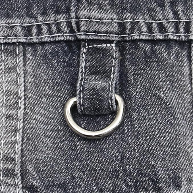 Puppy Clothes for Small Dogs Boy,Classic Western Denim Dog Coat,Dog Jeans Jacket with Leash D-Ring,Pet Cat Costumes,Cooling Harness Vest for Walking (Black, Large)