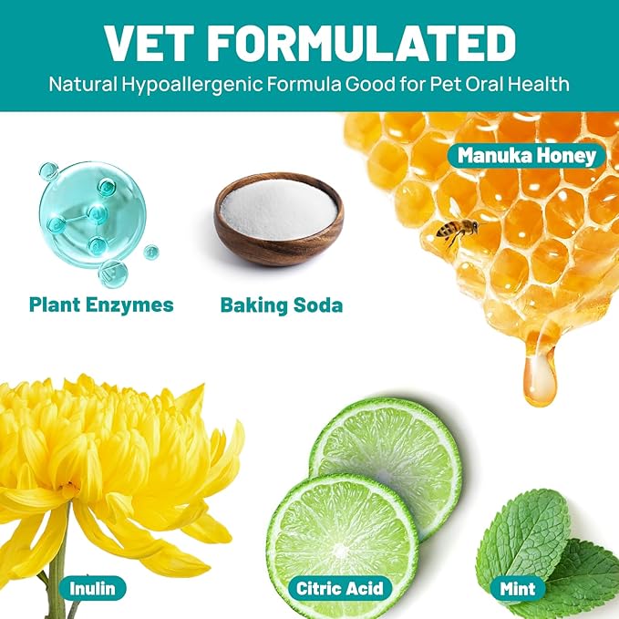 Dog Dental Care Finger Wipes - Teeth Cleaning Finger Wipes for Dog & Cats - Tooth Brushing Kit Dental Wipes for Dog - Reduces Plaque & Freshens Breath (50 PCS, Unscented)