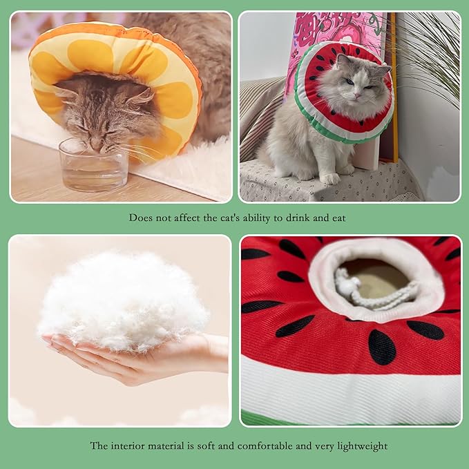 Cat Recovery Soft Collar, Waterproof Soft Recovery Collar. Anti-bite and Anti-Lick Wound Healing Safe Adjustable Elizabethan Collar.(M)