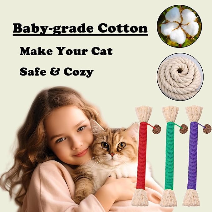 Cat Toys 3Pack Silvervine Chew Stick Kitten Treat Catnip Toy Kitty Natural Stuff Catnip for Cleaning Teeth Indoor Dental Snack Interactive