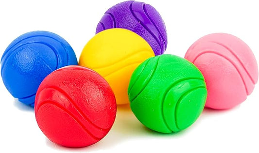 SuperFetch Dog Balls 1.5 Inch - Squeaky Dog Toys for Small Dogs and Puppies - Rubber Balls for Fetch, Training, Teething, Boredom and Solo Play - 6 Pack