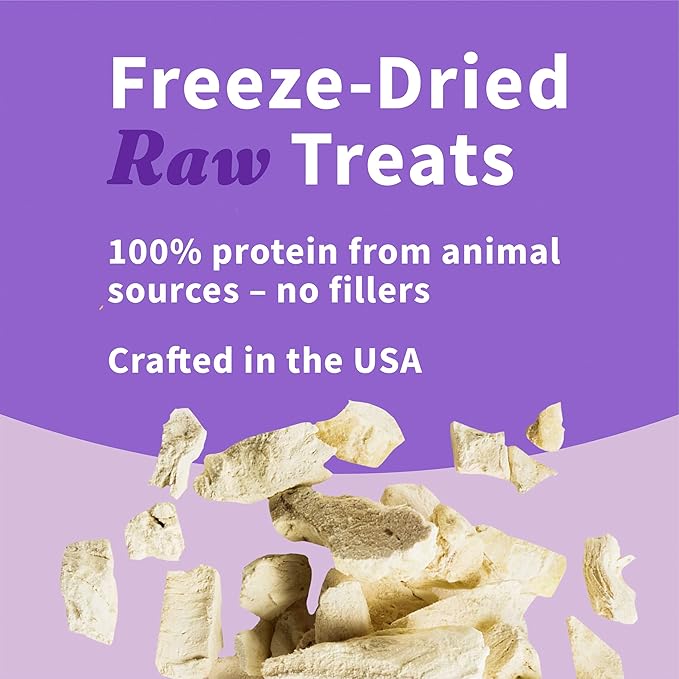 Halo Freeze Dried Raw Cat Treats, 100% Chicken Breast Recipe, Cat Treats Pouch, All-Natural High Protien Treat, 2.2 Oz Pouch