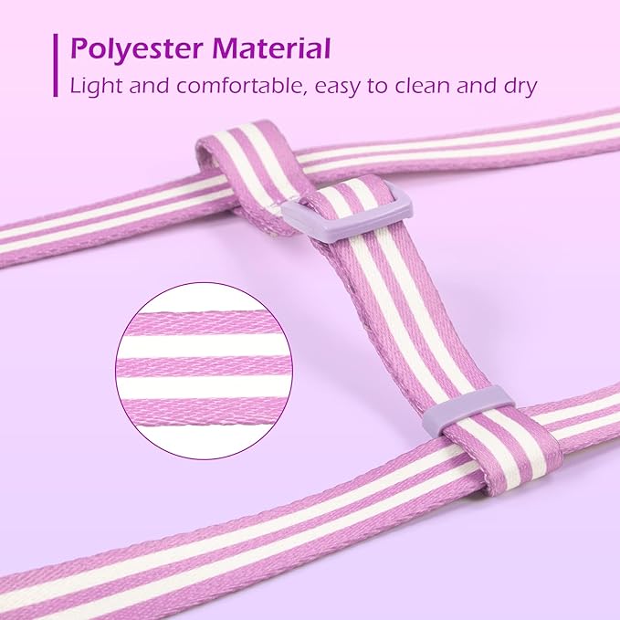 Stripe Step in Dog Harness for Small Dogs, Freedom Nylon Dog Halter Vests, Lightweight and Escape Proof Puppy Harness, Quick Fits for Small Medium and Large Dogs, Purple M