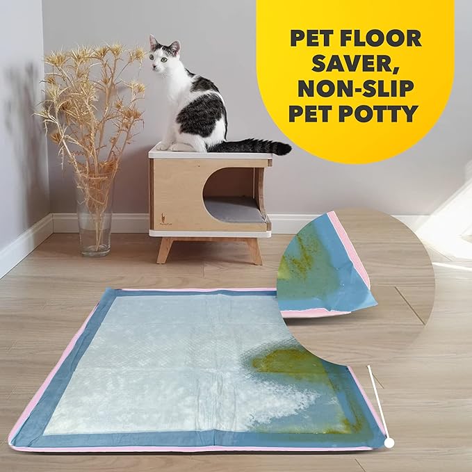 TidyFriend Dog Pee Pad Holder Tray Fits for 24” x 24” Wee Wee Pee Pads - Stable Grip, Raised Edges, Quick-Wipe Silicone Surface Dog Potty Tray Holder for Indoor Flooring Protection (Rose)