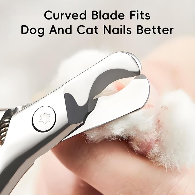 Dog Nail Clippers & Cat Nail Trimmers - Sharp Stainless Steel Professional Pet Nail Clippers for All Dogs, Thick Nails & Indoor Cats - Ergonomic Non-Slip Handle for Safe, Comfortable Grooming