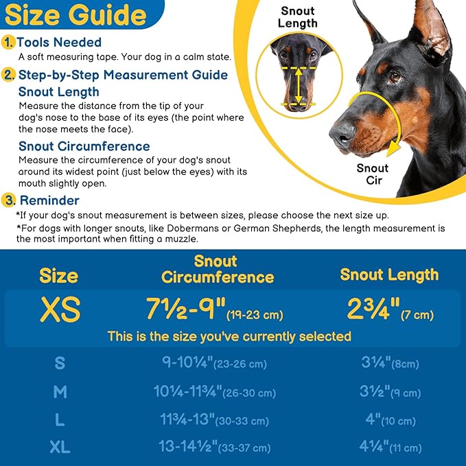 BARKLESS Basket Muzzle for Dogs, Humane Muzzle to Prevent Biting and Scavenging, Snap-on Treat Cover Helps Dogs Acclimatize Mouth Cover, Adjustable Mouth Guard for Positive Training, Grooming