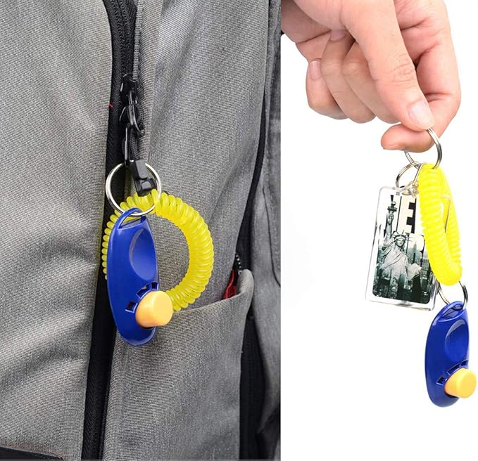 Rocutus 10-Piece Colorful Pet Training Clickers with Wrist Strap - Train Dogs, Cats, Horses & More
