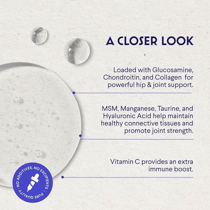 Premium Liquid Glucosamine for Cats – with Collagen, Glucosamine, Chondroitin, MSM, Taurine & Hyaluronic Acid – Cat Joint Support, Mobility & Flexibility - Hip & Joint Cat Supplement – 2oz