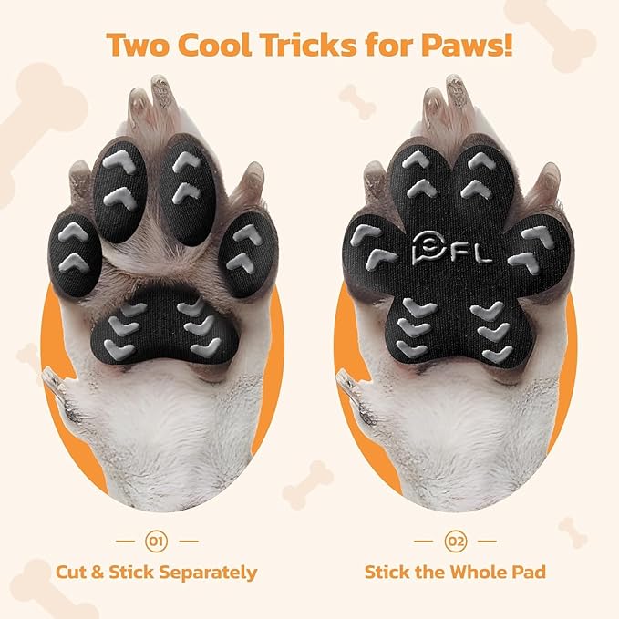 Non-Slip Dog Paw Protector Pads for Senior Dogs, Dog Paw Traction Stickers with Anti-Slip Rubber, Help Dogs Walk on Hardwood Floor, Pink 48pcs, XL for 41-60lbs