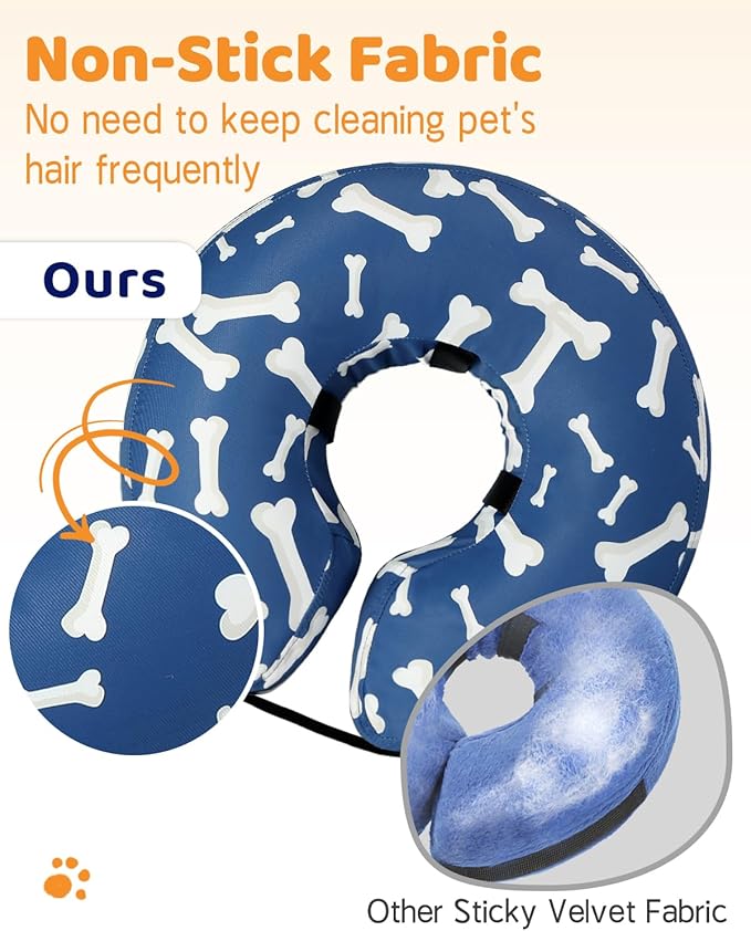 Supet Inflatable Dog Cone Collar for Large Medium Small Dogs, Soft Cone Collar for Dogs Cats, ECollar Doggie Neck Donut Dog Cone Alternative After Surgery