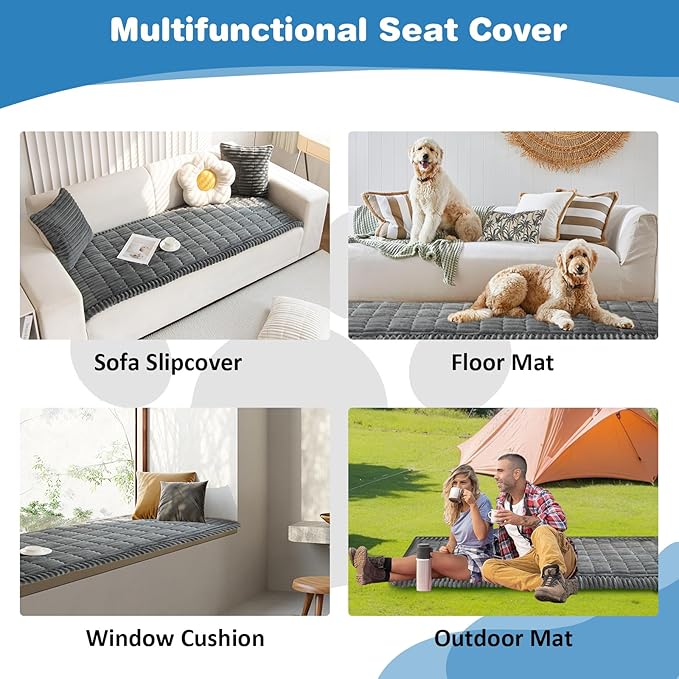 VClife Dog Bed for Car Backseat Anti Slip Pet Travel Bed, Soft Furry Cat Pet Bed Mat Washable Seat Cover for Car, Floor, Sofa, Portable Blanket, Custom Fit for Backseat Extender (Dark Gray, 59"×27.6")