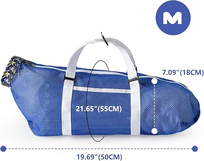 Cinf Cat Bathing Bag(Free Muzzle) Breathable Mesh Anti Scratch Adjustable Cat Grooming Bag for Nail Trimming, Bathing Soft Cat Washing Bag(Blue) M