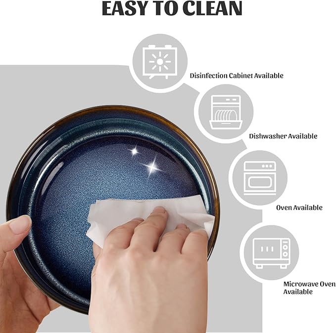 SPUNKYJUNKY 15° Slanted Ceramic Dog and Cat Bowl with Wooden Stand, Tilted Bulldog Food and Water Bowl No Slip Non-Spill for Cats Medium Dogs Big Face Pets 28.7 OZ (3.6 Cups, Starry Blue)