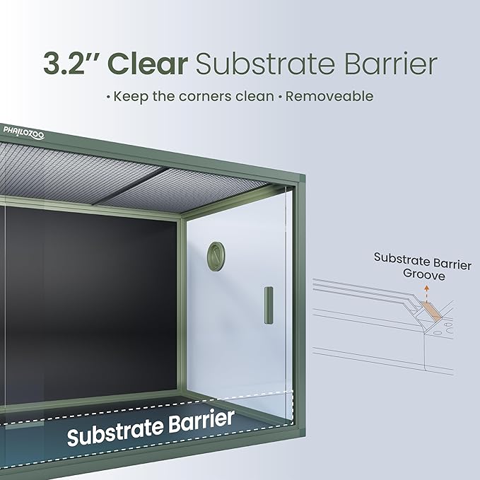 120 Gallon Bearded Dragon Tank,48" x 24" x 24" Reptile Tank with Sliding Door Top Screen Ventilation, Front Opening Reptile Enclosure for Easy Maintenance