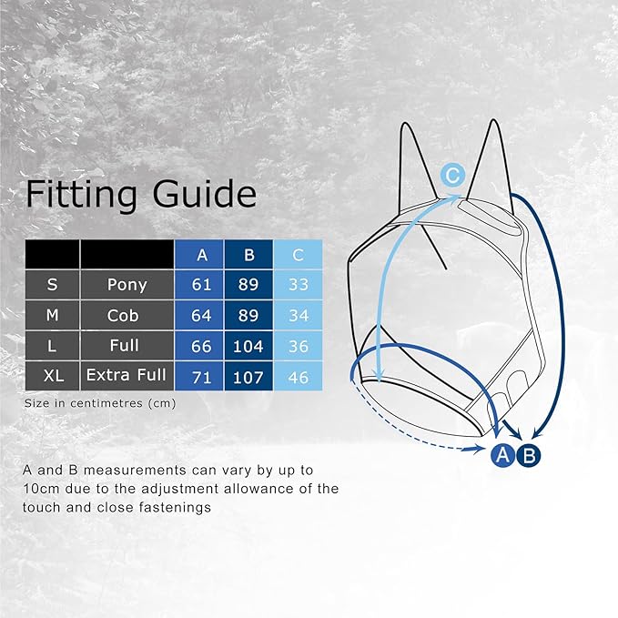 Harrison Howard CareMaster Pro Luminous Fine Mesh UV-Proof Fleece Padding Fly Mask Half Face Aquamarine (XL; Extra Full)