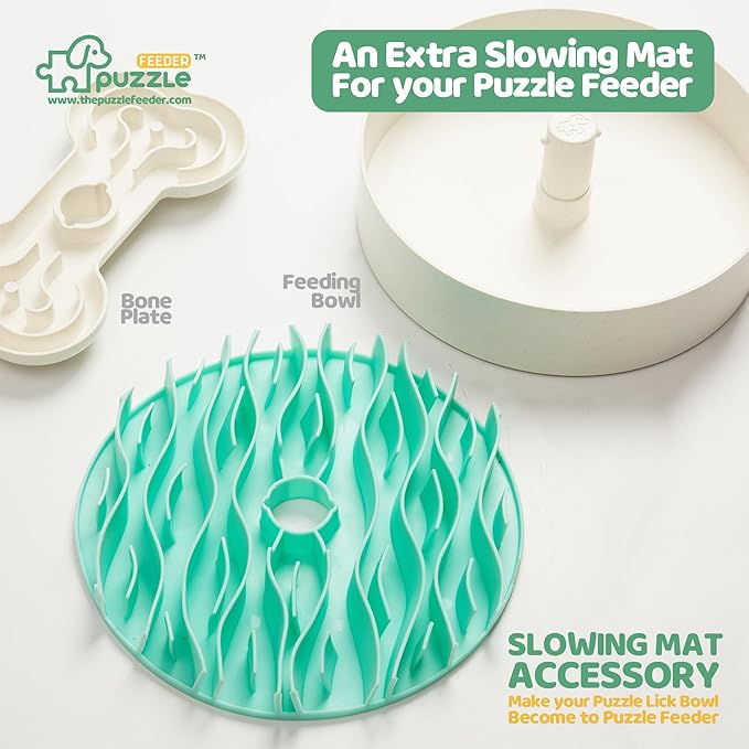 Insert, Dog Bowl Slow Feeder Accessories, Transform Your Lick Bowl to Slow Feeder Insert Dog Bowl, 6 Cups 9.8 Inch Green