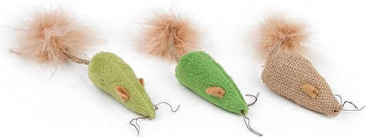 Petlinks (3 Count) 3 Blind Mice Catnip Cat Toys - Randomly Selected Color, 3 Count