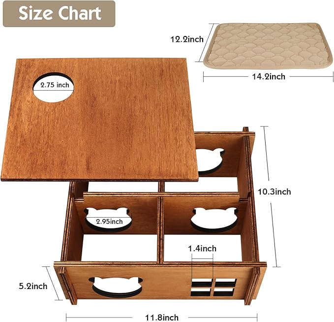 Hamster Multi Chamber Maze Hideout: Wooden Maze Tunnel House Exploring Toys for Hamster Gerbils Mice Guinea Pig Chinchillas, Small Animals Hideout and House - Brown