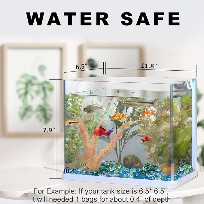 Keedolla 3 Lb Green Mix Aquarium Glass Stones Betta Fish Tank Bowl Rocks, Aquarium Fish Tank Gravel Glass Pebbles Gemstones for Fountain Succulent Plant Decorative Rock Pebble Stone